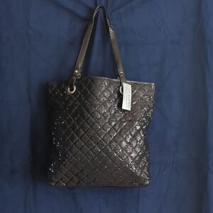 Chateau Black Sequin Quilted Tote